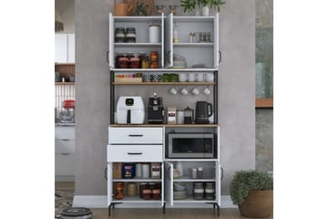 Flerbruks Kapasitetskap Cerreta 179 Valnøtt / Hvit / Sort - Valnøtt / Hvit / Sort - Oppbevaring - Skap - Oppbevaringsskap