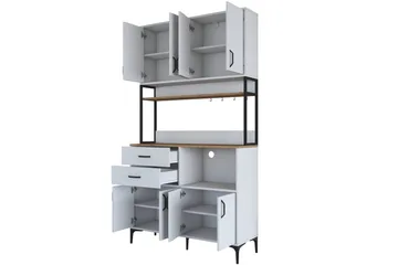 Flerbruks Kapasitetskap Cerreta 179 Valnøtt / Hvit / Sort - Valnøtt / Hvit / Sort - Oppbevaring - Skap - Oppbevaringsskap