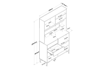 Flerbruks Kapasitetskap Cerreta 179 Valnøtt / Hvit - Valnøtt / Hvit - Oppbevaring - Skap - Oppbevaringsskap