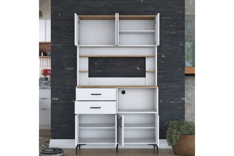 Flerbruks Kapasitetskap Cerreta 179 Valnøtt / Hvit - Valnøtt / Hvit - Oppbevaring - Skap - Oppbevaringsskap