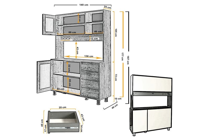 Flerbruks Kapasitetskap Jatin Antrasitt - Antrasitt - Oppbevaring - Skap - Oppbevaringsskap