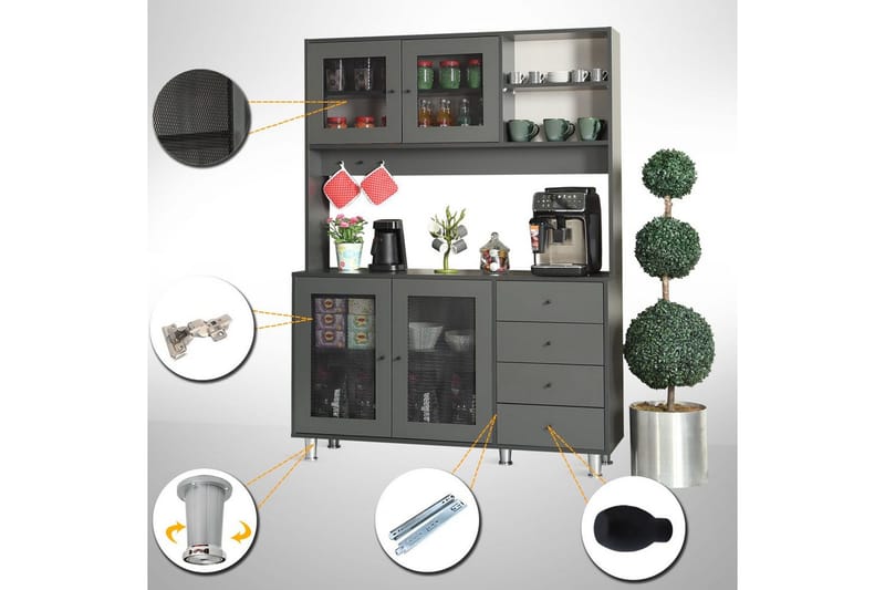 Flerbruks Kapasitetskap Jatin Antrasitt - Antrasitt - Oppbevaring - Skap - Oppbevaringsskap