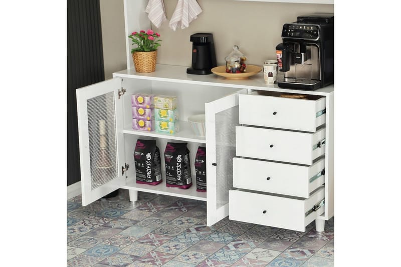 Flerbruks Kapasitetskap Jatin Hvit - Hvit - Oppbevaring - Skap - Oppbevaringsskap