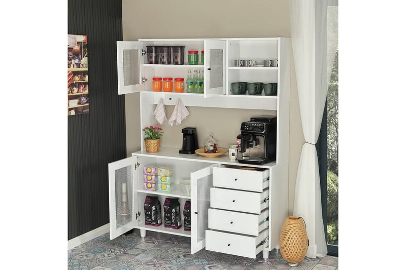 Flerbruks Kapasitetskap Jatin Hvit - Hvit - Oppbevaring - Skap - Oppbevaringsskap