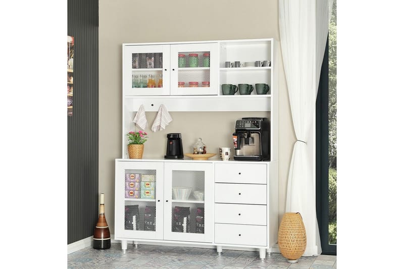 Flerbruks Kapasitetskap Jatin Hvit - Hvit - Oppbevaring - Skap - Oppbevaringsskap