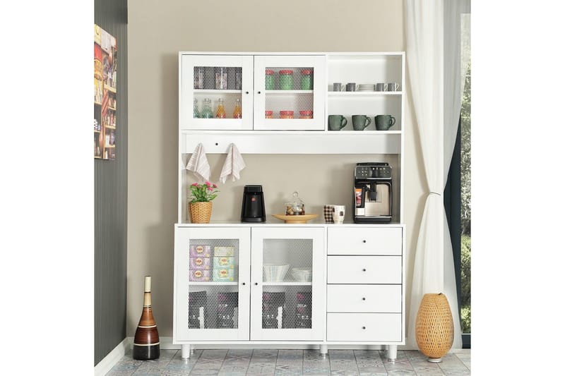 Flerbruks Kapasitetskap Jatin Hvit - Hvit - Oppbevaring - Skap - Oppbevaringsskap