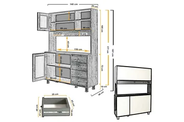 Flerbruks Kapasitetskap Jatin Kaukasisk Eik - Kaukasisk Eik - Oppbevaring - Skap - Oppbevaringsskap