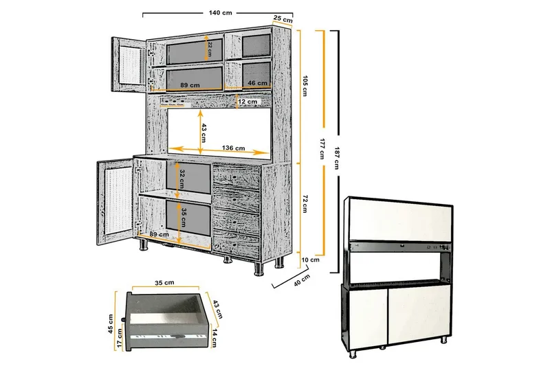 Flerbruks Kapasitetskap Jatin Kaukasisk Eik - Kaukasisk Eik - Oppbevaring - Skap - Oppbevaringsskap