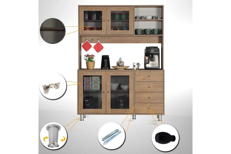 Flerbruks Kapasitetskap Jatin Kaukasisk Eik - Kaukasisk Eik - Oppbevaring - Skap - Oppbevaringsskap