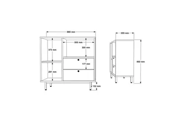 Flerbruks Kapasitetskap Miraen Eik / Hvit - Lyse brun/Hvit - Oppbevaring - Skap - Oppbevaringsskap