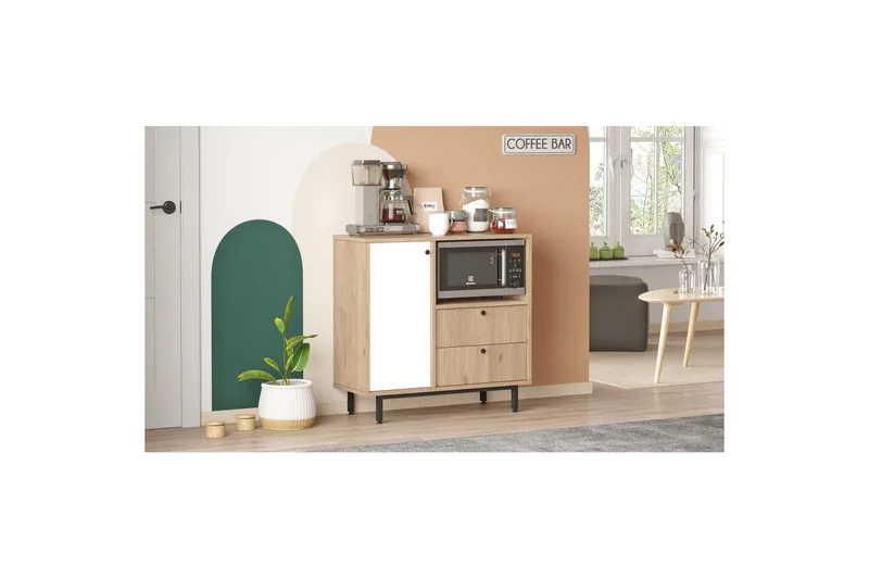 Flerbruks Kapasitetskap Miraen Eik / Hvit - Lyse brun/Hvit - Oppbevaring - Skap - Oppbevaringsskap