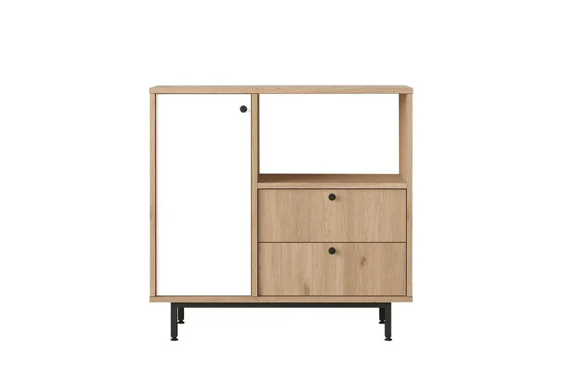 Flerbruks Kapasitetskap Miraen Eik / Hvit, Lyse brun/Hvit