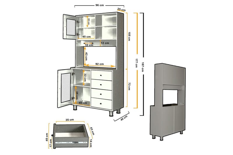 Flerbruks Kapasitetskap Periorport Hvit - Hvit - Oppbevaring - Skap - Oppbevaringsskap