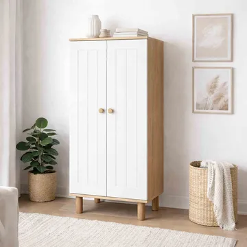 Flerbruks skap Hanah Home Ayka (60 x 129 x 37 cm) Hvit valnøtt - Hvit og valnøtt - Oppbevaring - Skap - Oppbevaringsskap