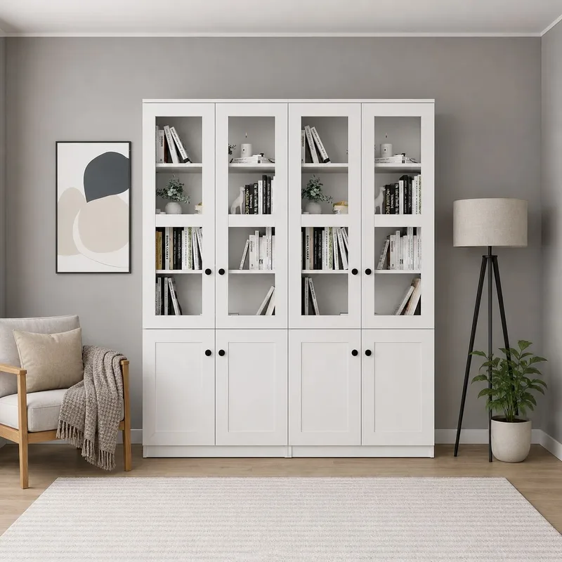 Flerbruks skap Hanah Home Lisa (160 x 190 x 37 cm) Hvit, Hvit