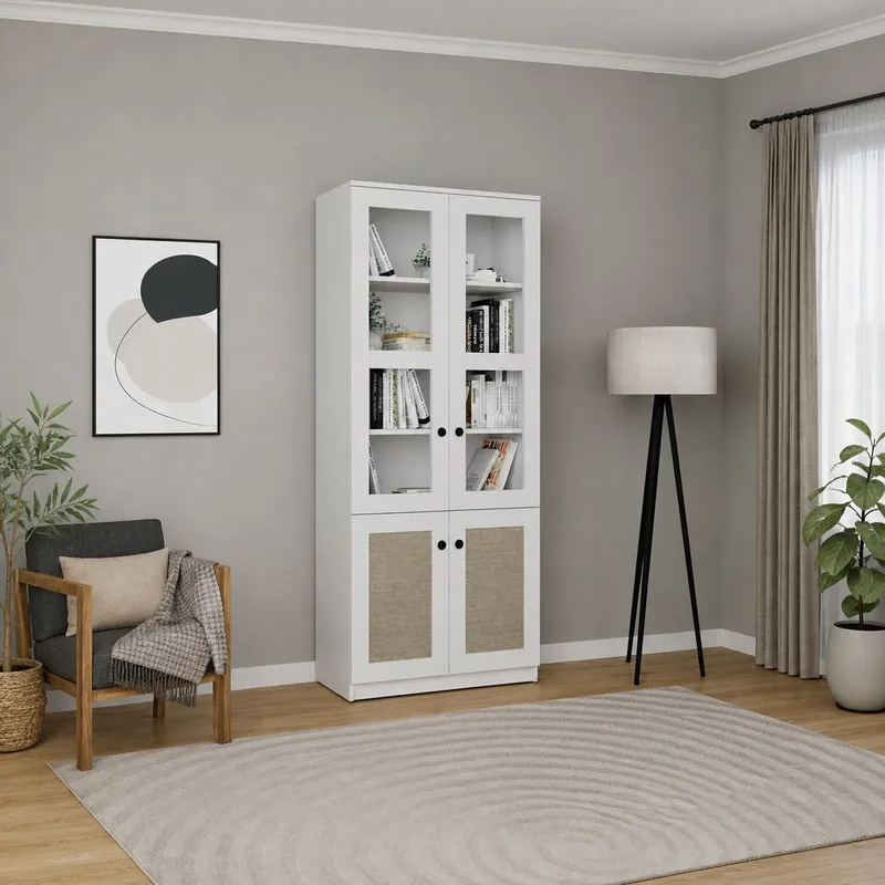 Flerbruks skap Hanah Home Lisa (80 x 190 x 37 cm) Hvit, Hvit