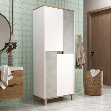 Flerbruks skap Hanah Home Nord (69,7 x 175 x 40 cm) Hvit eik grå - Hvit / eik / grå - Oppbevaring - Skap - Oppbevaringsskap