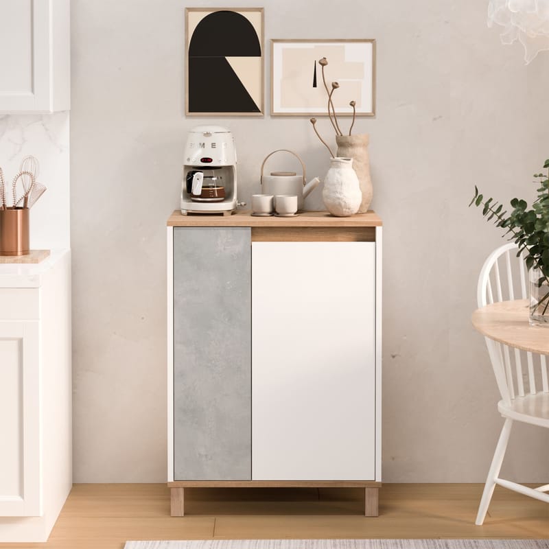 Flerbruks skap Hanah Home Nord (69,7 x 97 x 40 cm) Hvit eik grå - Hvit eik grå - Oppbevaring - Skap - Oppbevaringsskap