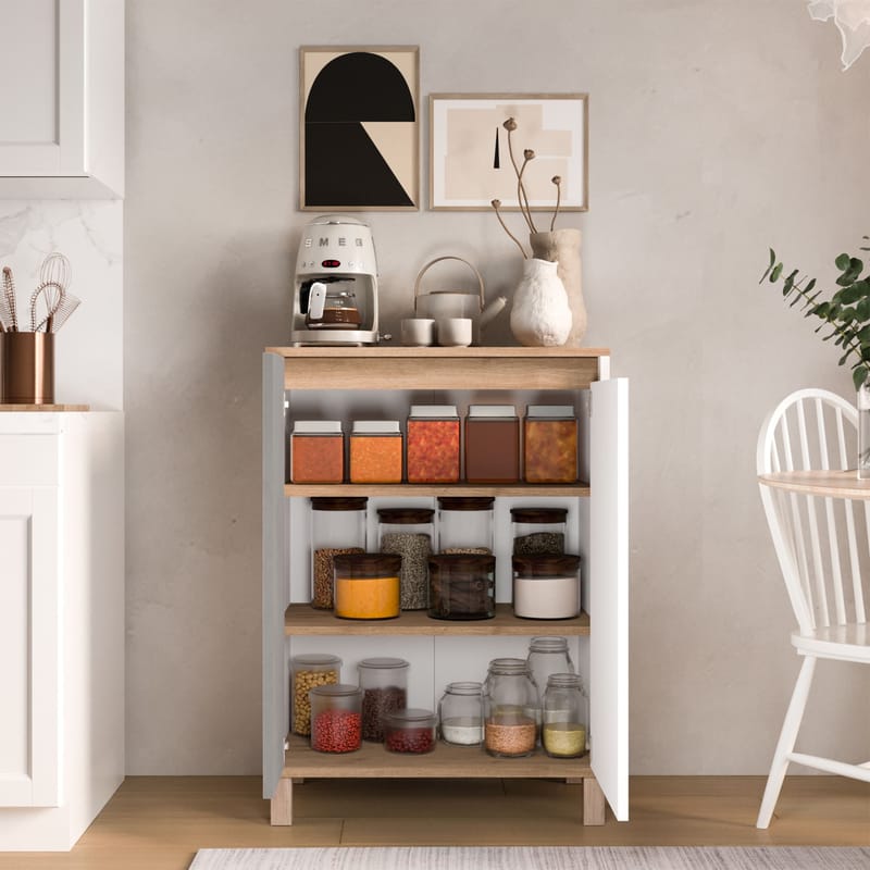 Flerbruks skap Hanah Home Nord (69,7 x 97 x 40 cm) Hvit eik grå - Hvit eik grå - Oppbevaring - Skap - Oppbevaringsskap
