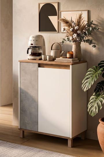 Flerbruks skap Hanah Home Nord (69,7 x 97 x 40 cm) Hvit eik grå - Hvit eik grå - Oppbevaring - Skap - Oppbevaringsskap