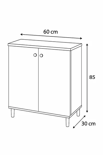 Flerbruks skap Hanah Home Peka Cabinet (60 x 85 x 30 cm) Hvit - Hvit - Oppbevaring - Skap - Oppbevaringsskap