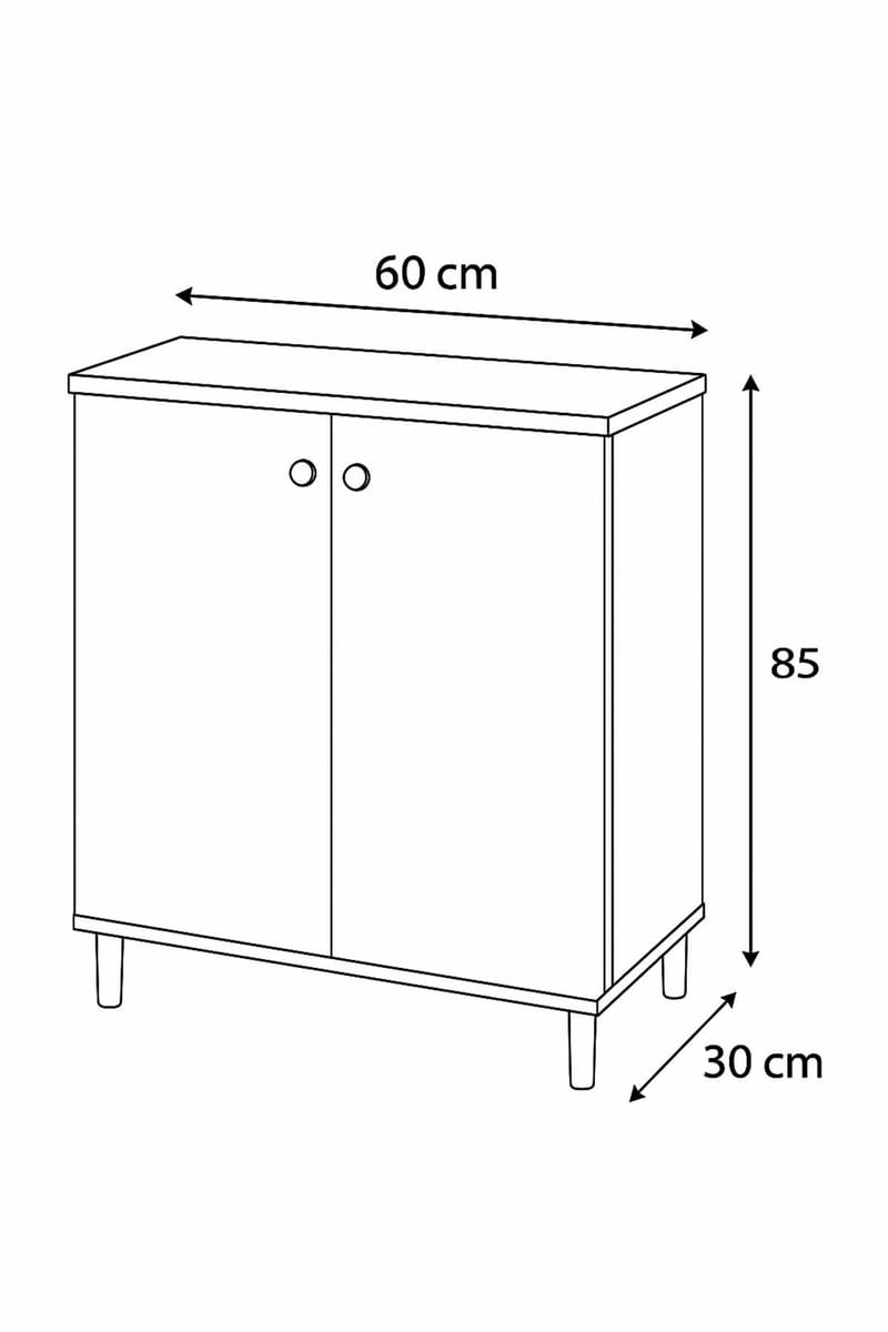 Flerbruks skap Hanah Home Peka Cabinet (60 x 85 x 30 cm) Hvit - Hvit - Oppbevaring - Skap - Oppbevaringsskap