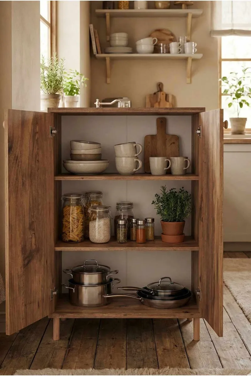 Flerbruks skap Hanah Home Peka Cabinet (60 x 85 x 30 cm) Furu - Furu - Oppbevaring - Skap - Oppbevaringsskap