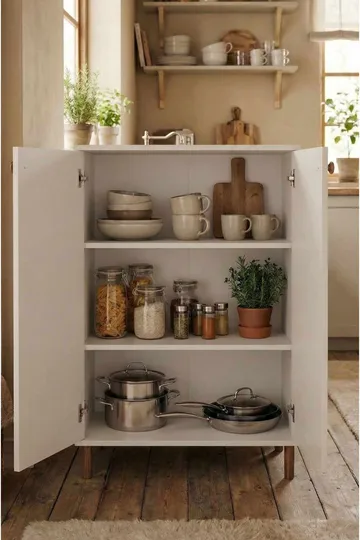 Flerbruks skap Hanah Home Peka Cabinet (60 x 85 x 30 cm) Hvit - Hvit - Oppbevaring - Skap - Oppbevaringsskap