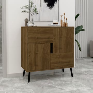 Flerbruks skap Homitis Darien (76,5 x 79,5 x 35 cm) Istanbul valnøtt svart tre - Oppbevaring - Skap - Oppbevaringsskap