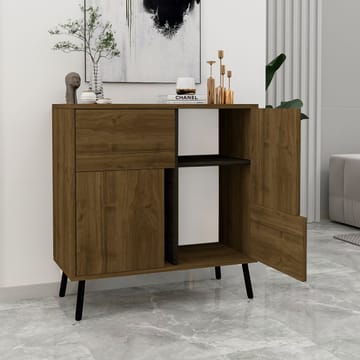 Flerbruks skap Homitis Darien (76,5 x 79,5 x 35 cm) Istanbul valnøtt svart tre - Oppbevaring - Skap - Oppbevaringsskap