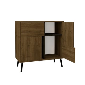 Flerbruks skap Homitis Darien (76,5 x 79,5 x 35 cm) Istanbul valnøtt svart tre - Oppbevaring - Skap - Oppbevaringsskap