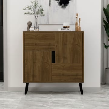 Flerbruks skap Homitis Darien (76,5 x 79,5 x 35 cm) Istanbul valnøtt svart tre - Oppbevaring - Skap - Oppbevaringsskap