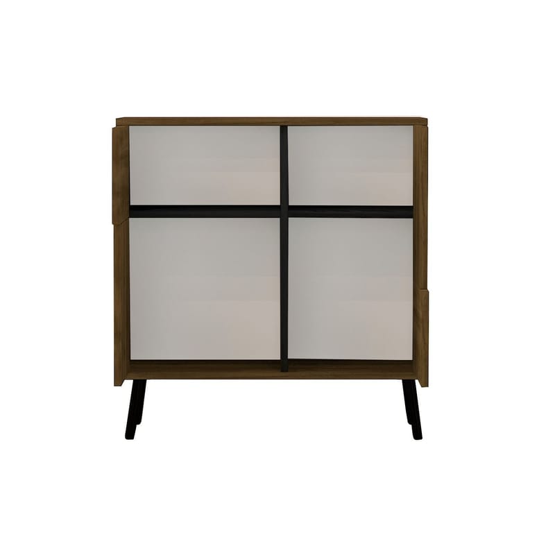 Flerbruks skap Homitis Darien (76,5 x 79,5 x 35 cm) Istanbul valnøtt svart tre - Oppbevaring - Skap - Oppbevaringsskap