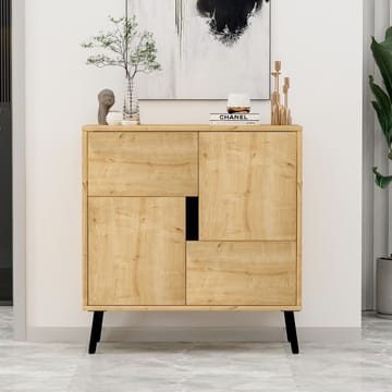 Flerbruks skap Homitis Darien (76,5 x 79,5 x 35 cm) Safir-eik svart tre - Oppbevaring - Skap - Oppbevaringsskap