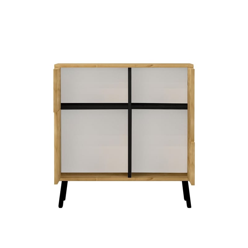 Flerbruks skap Homitis Darien (76,5 x 79,5 x 35 cm) Safir-eik svart tre - Oppbevaring - Skap - Oppbevaringsskap
