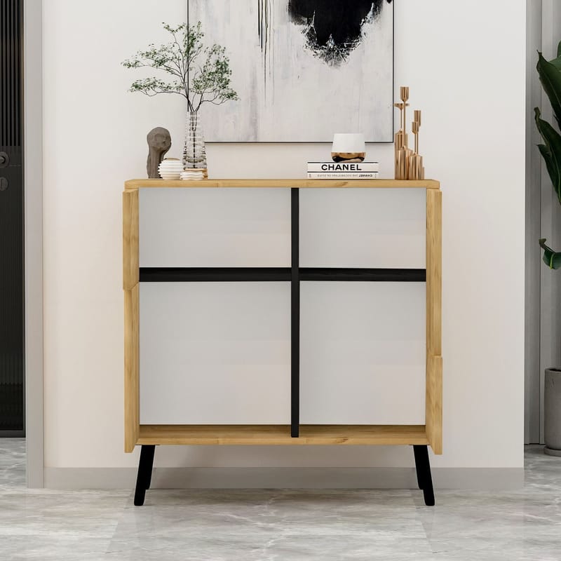 Flerbruks skap Homitis Darien (76,5 x 79,5 x 35 cm) Safir-eik svart tre - Oppbevaring - Skap - Oppbevaringsskap