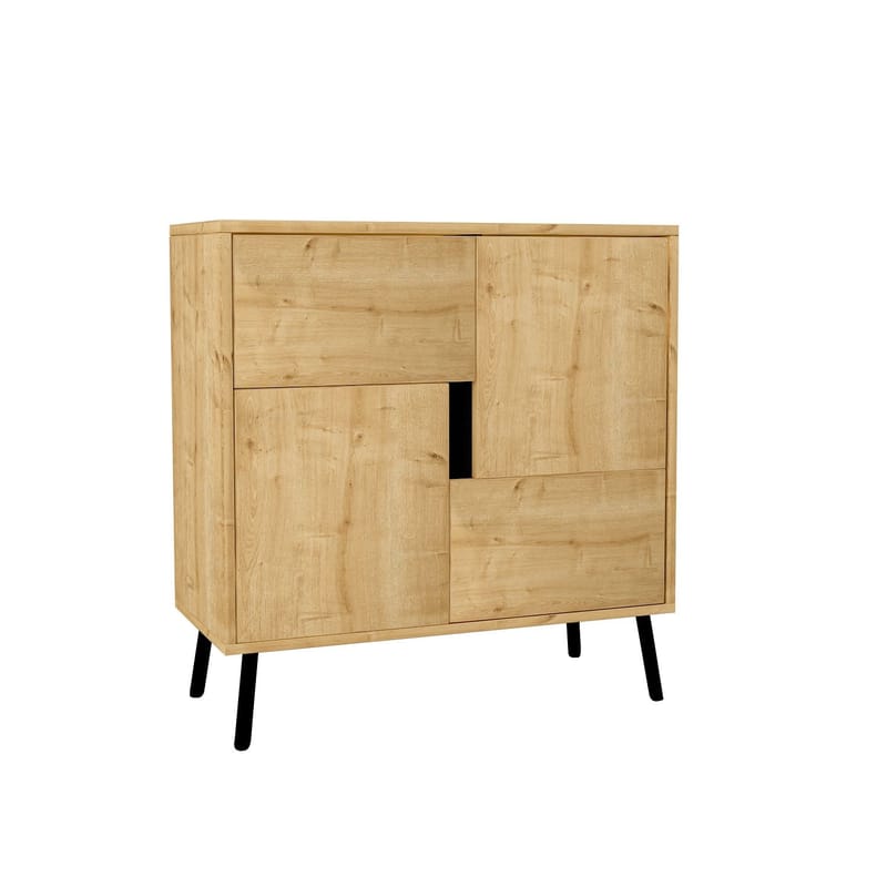 Flerbruks skap Homitis Darien (76,5 x 79,5 x 35 cm) Safir-eik svart tre
