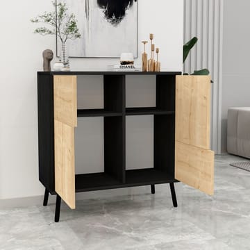 Flerbruks skap Homitis Darien (76,5 x 79,5 x 35 cm) Svart tre safir-eik - Oppbevaring - Skap - Oppbevaringsskap