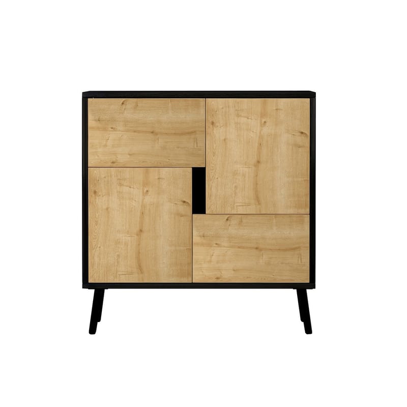 Flerbruks skap Homitis Darien (76,5 x 79,5 x 35 cm) Svart tre safir-eik
