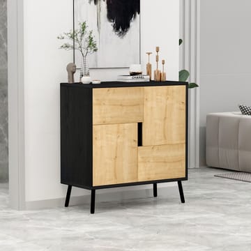 Flerbruks skap Homitis Darien (76,5 x 79,5 x 35 cm) Svart tre safir-eik - Oppbevaring - Skap - Oppbevaringsskap