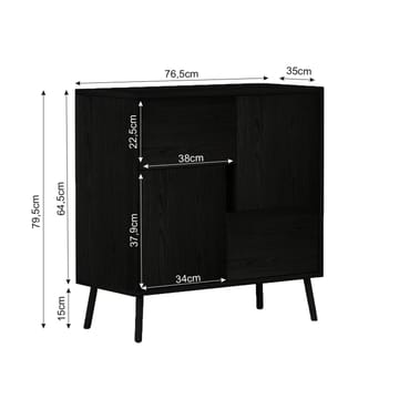Flerbruks skap Homitis Darien (76,5 x 79,5 x 35 cm) Svart tre - Oppbevaring - Skap - Oppbevaringsskap