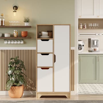 Flerbruks skap Homitis Libero (71 x 140 x 34 cm) Eik hvit - Oppbevaring - Skap - Oppbevaringsskap