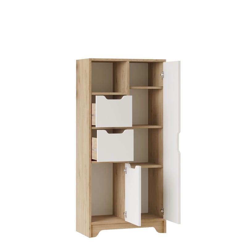 Flerbruks skap Homitis Libero (71 x 140 x 34 cm) Eik hvit - Oppbevaring - Skap - Oppbevaringsskap