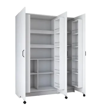 Flerbruks skap Wallxpert Nyra (135 x 180 x 42 cm) hvit - Hvit - Oppbevaring - Skap - Oppbevaringsskap