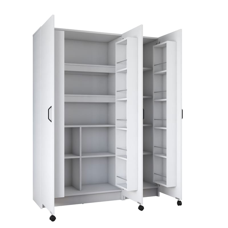 Flerbruks skap Wallxpert Nyra (135 x 180 x 42 cm) hvit - Hvit - Oppbevaring - Skap - Oppbevaringsskap