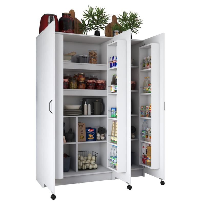 Flerbruks skap Wallxpert Nyra (135 x 180 x 42 cm) hvit - Hvit - Oppbevaring - Skap - Oppbevaringsskap