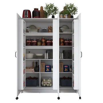 Flerbruks skap Wallxpert Nyra (135 x 180 x 42 cm) hvit - Hvit - Oppbevaring - Skap - Oppbevaringsskap