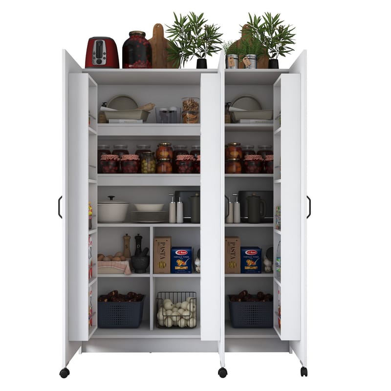 Flerbruks skap Wallxpert Nyra (135 x 180 x 42 cm) hvit - Hvit - Oppbevaring - Skap - Oppbevaringsskap