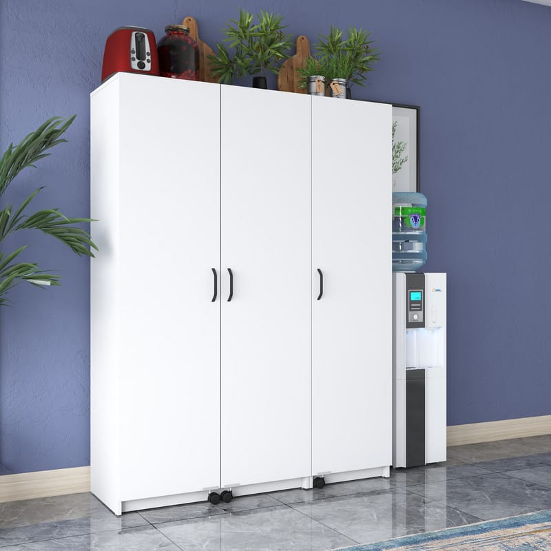 Flerbruks skap Wallxpert Nyra (135 x 180 x 42 cm) hvit - Hvit - Oppbevaring - Skap - Oppbevaringsskap