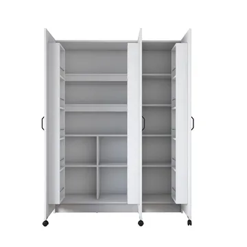 Flerbruks skap Wallxpert Nyra (135 x 180 x 42 cm) hvit - Hvit - Oppbevaring - Skap - Oppbevaringsskap